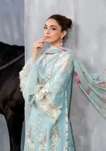 Elaf Premium Luxury Lawn Collection 2025 | ELH-5B ELYA, 3-piece Pakistani designer lawn suits in the UK- Zee Collections. sleeves