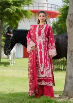 Elaf Premium Luxury Lawn Collection 2025 | ELH-6B JULIET, 3-piece Pakistani designer lawn suits in the UK- Zee Collections. FRONT