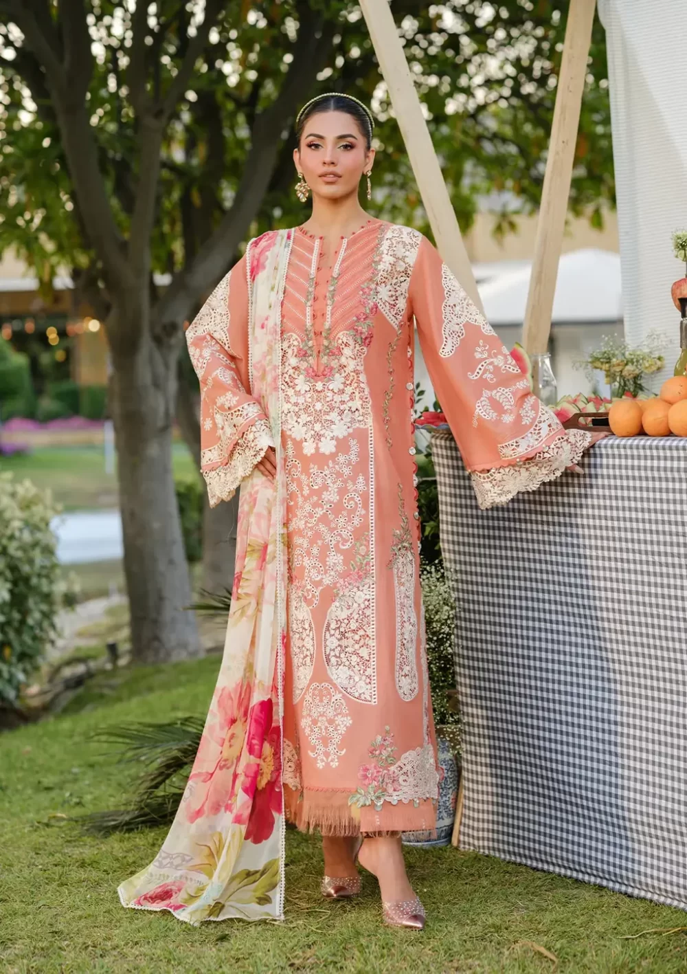Elaf Premium Luxury Lawn Collection 2025 | ELH-5A AUTUMN DREAM, 3-piece Pakistani designer lawn suits in the UK- Zee Collections. FRONT