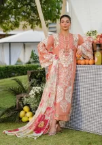Elaf Premium Luxury Lawn Collection 2025 | ELH-5A AUTUMN DREAM, 3-piece Pakistani designer lawn suits in the UK- Zee Collections. FRONT shirt and dupatta