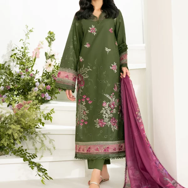 Iznik Festive Edition 2025 | IFE-05, 3-piece Pakistani designer lawn suits in the UK- Zee Collections. FRONT