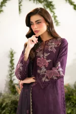 Iznik Festive Edition 2025 | IFE-03, 3-piece Pakistani designer lawn suits in the UK- Zee Collections. FRONt shirt neck design