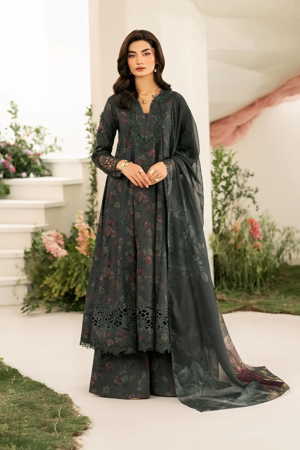 Iznik Festive Edition 2025 | IFE-08, 3-piece Pakistani designer lawn suits in the UK- Zee Collections. FRONT