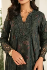 Iznik Festive Edition 2025 | IFE-08, 3-piece Pakistani designer lawn suits in the UK- Zee Collections. FRONT shirt neck