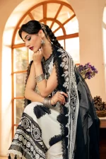 Pakistani clothing brands Maria B M. Basics Unstitched Eid II Lawn 25’, unstitched 3-piece lawn suit, MB-D-11B, shirt and dupatta
