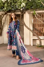 Pakistani clothing brands Maria B M. Basics Unstitched Eid II Lawn 25’, unstitched 3-piece lawn suit, MB-D-01b, front