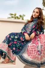 Pakistani clothing brands Maria B M. Basics Unstitched Eid II Lawn 25’, unstitched 3-piece lawn suit, MB-D-01b, shirt & neck design