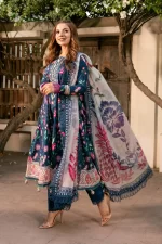 Pakistani clothing brands Maria B M. Basics Unstitched Eid II Lawn 25’, unstitched 3-piece lawn suit, MB-D-01b, salwar, kameez and dupatta