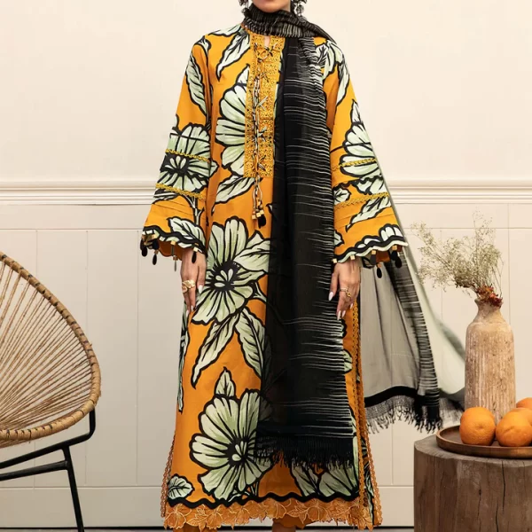 Pakistani clothing brands Maria B M. Basics Unstitched Eid II Lawn 25’, unstitched 3-piece lawn suit, MB-D-02A, front