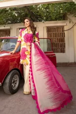 Pakistani clothing brands Maria B M. Basics Unstitched Eid II Lawn 25’, unstitched 3-piece lawn suit, MB-D-02b, front