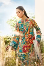 Pakistani clothing brands Maria B M. Basics Unstitched Eid II Lawn 25’, unstitched 3-piece lawn suit, MB-D-03a, shirt and beck style
