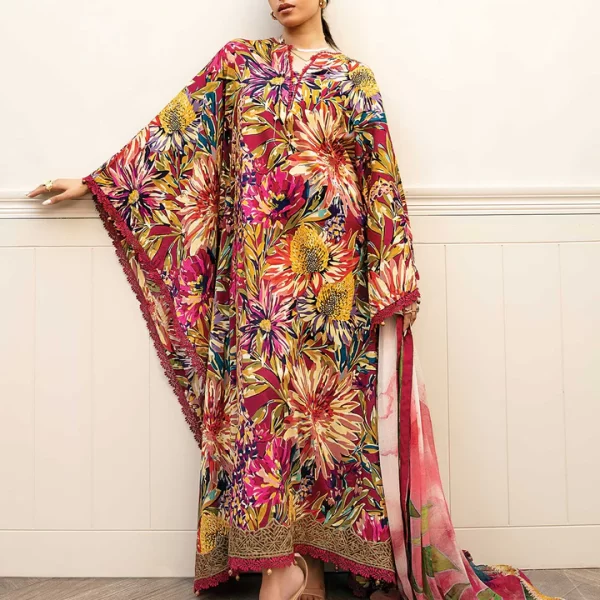Pakistani clothing brands Maria B M. Basics Unstitched Eid II Lawn 25’, unstitched 3-piece lawn suit, MB-D-03B, front