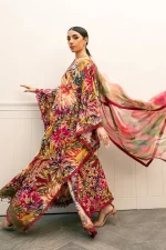 Pakistani clothing brands Maria B M. Basics Unstitched Eid II Lawn 25’, unstitched 3-piece lawn suit, MB-D-03B, side look