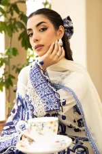 Pakistani clothing brands Maria B M. Basics Unstitched Eid II Lawn 25’, unstitched 3-piece lawn suit, MB-D-04a, sleeves design