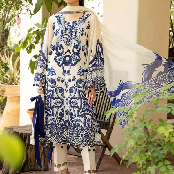 Pakistani clothing brands Maria B M. Basics Unstitched Eid II Lawn 25’, unstitched 3-piece lawn suit, MB-D-04a, front