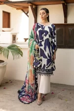 Pakistani clothing brands Maria B M. Basics Unstitched Eid II Lawn 25’, unstitched 3-piece lawn suit, MB-D-05b, front