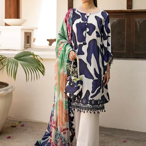 Pakistani clothing brands Maria B M. Basics Unstitched Eid II Lawn 25’, unstitched 3-piece lawn suit, MB-D-05b, front