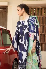 Pakistani clothing brands Maria B M. Basics Unstitched Eid II Lawn 25’, unstitched 3-piece lawn suit, MB-D-05b, front shirt