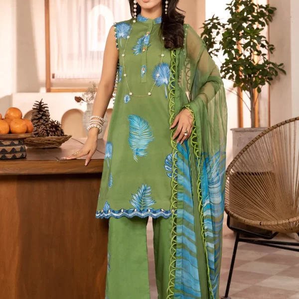 Pakistani clothing brands Maria B M. Basics Unstitched Eid II Lawn 25’, unstitched 3-piece lawn suit, MB-D-06a, front