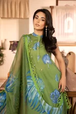 Pakistani clothing brands Maria B M. Basics Unstitched Eid II Lawn 25’, unstitched 3-piece lawn suit, MB-D-06a, front shirt