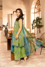 Pakistani clothing brands Maria B M. Basics Unstitched Eid II Lawn 25’, unstitched 3-piece lawn suit, MB-D-06a, side look