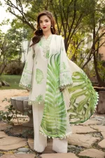 Pakistani clothing brands Maria B M. Basics Unstitched Eid II Lawn 25’, unstitched 3-piece lawn embroidered suit, MB-D-06B, front