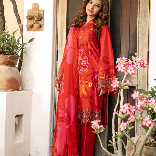 Pakistani clothing brands Maria B M. Basics Unstitched Eid II Lawn 25’, unstitched 3-piece lawn suit, MB-D-07a, front