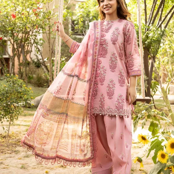 Pakistani clothing brands Maria B M. Basics Unstitched Eid II Lawn 25’, unstitched 3-piece lawn suit, MB-D-08A, front