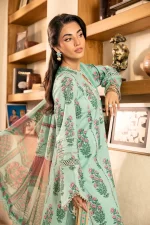 Pakistani clothing brands Maria B M. Basics Unstitched Eid II Lawn 25’, unstitched 3-piece lawn suit, MB-D-08B, front
