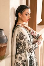 Pakistani clothing brands Maria B M. Basics Unstitched Eid II Lawn 25’, unstitched 3-piece lawn suit, MB-D-09A, side look