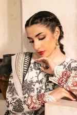 Pakistani clothing brands Maria B M. Basics Unstitched Eid II Lawn 25’, unstitched 3-piece lawn suit, MB-D-09A, front shirt