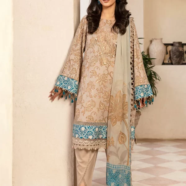 Pakistani clothing brands Maria B M. Basics Unstitched Eid II Lawn 25’, unstitched 3-piece lawn suit, MB-D-09B, front