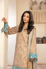Pakistani clothing brands Maria B M. Basics Unstitched Eid II Lawn 25’, unstitched 3-piece lawn suit, MB-D-09B, front shirt