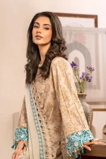 Pakistani clothing brands Maria B M. Basics Unstitched Eid II Lawn 25’, unstitched 3-piece lawn suit, MB-D-09B, sleeves