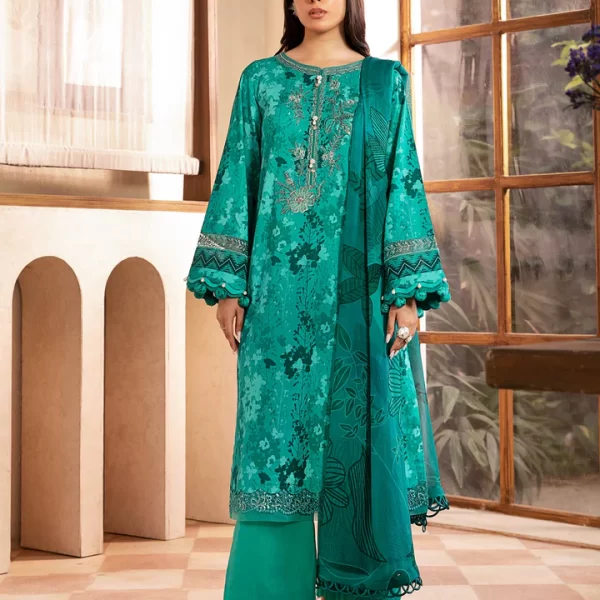 Pakistani clothing brands Maria B M. Basics Unstitched Eid II Lawn 25’, unstitched 3-piece lawn suit, MB-D-10a, front