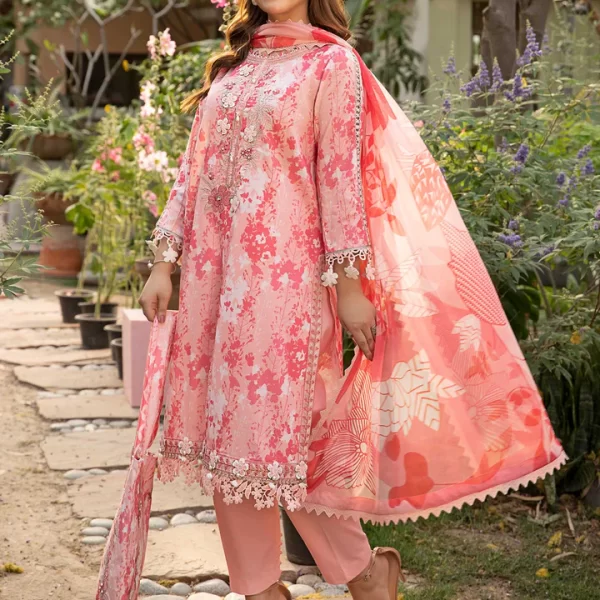 Pakistani clothing brands Maria B M. Basics Unstitched Eid II Lawn 25’, unstitched 3-piece lawn suit, MB-D-10b, front