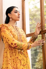 Pakistani clothing brands Maria B M. Basics Unstitched Eid II Lawn 25’, unstitched 3-piece lawn suit, MB-D-12A, front shirt design