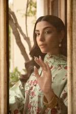 Pakistani clothing brands Maria B M. Basics Unstitched Eid II Lawn 25’, unstitched 3-piece lawn suit, MB-D-12b, neck design