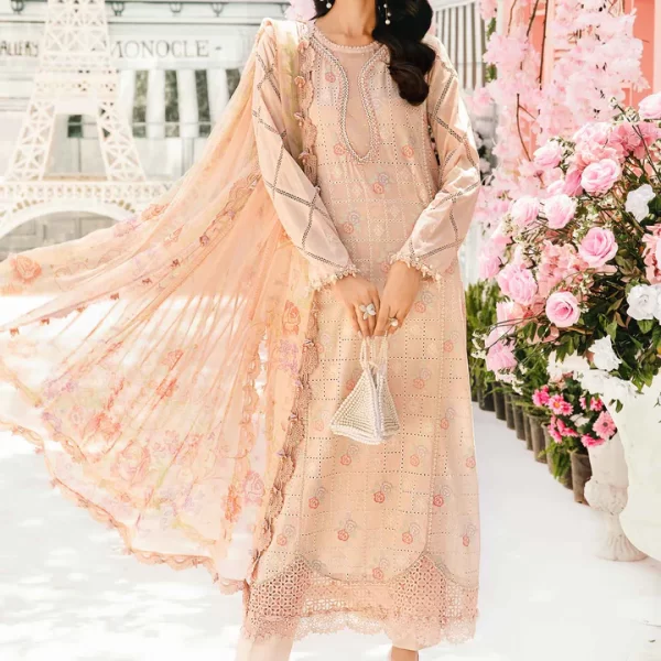 Pakistani clothing brands Maria B M.Prints Unstitched Eid II 2025’, 3-piece lawn suit, MPT-2601-A, front