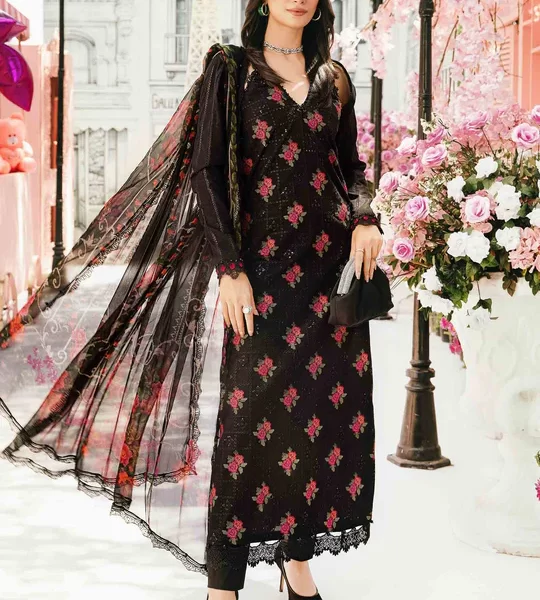 Pakistani clothing brands Maria B M.Prints Unstitched Eid II 2025’, 3-piece lawn suit, MPT-2601-B, front