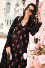 Pakistani clothing brands Maria B M.Prints Unstitched Eid II 2025’, 3-piece lawn suit, MPT-2601-B, front shirt