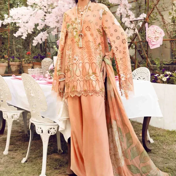 Maria B M. Prints Unstitched Eid II 2025’ “MPT-2602-A”, 3-piece Pakistani designer lawn suits in the UK- Zee Collections. FRONT