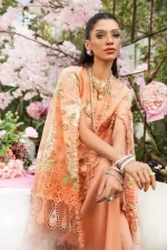 Maria B M. Prints Unstitched Eid II 2025’ “MPT-2602-A”, 3-piece Pakistani designer lawn suits in the UK- Zee Collections. FRONT SHIRT
