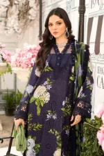 Maria B M. Prints Unstitched Eid II 2025’ “MPT-2602-b”, 3-piece Pakistani designer lawn suits in the UK- Zee Collections. FRONT SHIRT