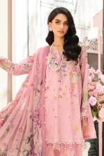 Pakistani clothing brands Maria B M.Prints Unstitched Eid II 2025’, 3-piece lawn suit, MPT-2603-B, front shirt