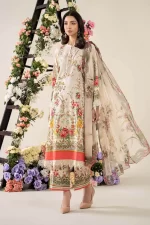Pakistani clothing brands Maria B M.Prints Unstitched Eid II 2025’, 3-piece lawn suit, MPT-2605-A, front