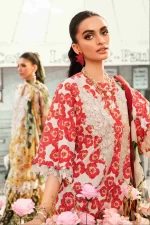 Pakistani clothing brands Maria B M.Prints Unstitched Eid II 2025’, 3-piece lawn suit, MPT-2606-B, front shirt
