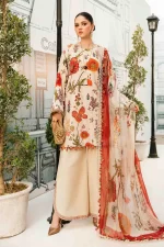 Maria B M. Prints Unstitched Eid II 2025’ “MPT-2607-A”, 3-piece Pakistani designer lawn suits in the UK- Zee Collections. FRONT