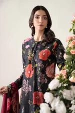 Maria B M. Prints Unstitched Eid II 2025’ “MPT-2607-B”, 3-piece Pakistani designer lawn suits in the UK- Zee Collections. FRONT shirt