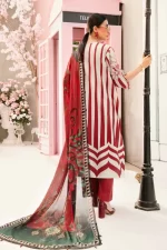 Maria B M. Prints Unstitched Eid II 2025’ “MPT-2609-A”, 3-piece Pakistani designer lawn suits in the UK- Zee Collections. BACK